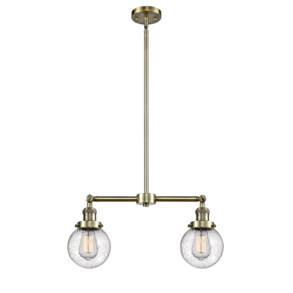Innovations 2-LT Vintage LED Beacon 23" Chandelier - Antique Brass - 209-AB-G204-6-LED