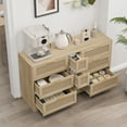 thumbnail image 2 of Tcbosik 9 Drawers Rattan Dresser, Large Chest of Drawers, Storage Organizer for Closet, Bedroom, Living Room, Hallway, Natural, 2 of 7