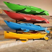 Danrelax Wall Mounted Kayak Rack for 4 Boats, Heavy Duty Storage Rack for Garage or Outdoor Use