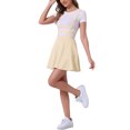 thumbnail image 4 of Faldas de mujer INSPIRE CHIC, falda de tirantes gótica con pliegues, elástica, de cintura alta, estilo A-line, Kawaii, color caqui claro, 4 of 6