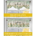 thumbnail image 6 of Welcome Daisy Tie Up Valances Curtain, Adjustable Kitchen Flower Pastoral Green Watercolor Linen Texture Valances for Windows Decor, Rod Pocket Short Curtains Set for Bedroom/Bathroom, 60"x18", 6 of 8
