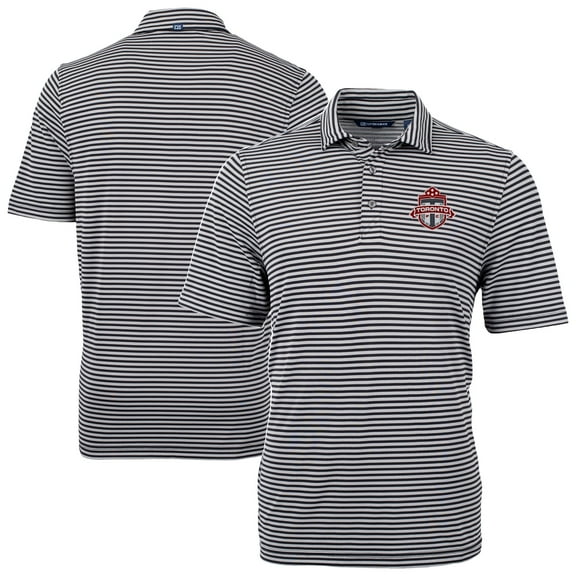 Men's-Cutter & Buck  Black Toronto FC Virtue Eco Pique Stripe Recycled Polo