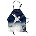 thumbnail image 1 of Fantasy Apron Legendary Unicorn Flying over Clouds Novelty and Purity Icon Magic Creature Image, Unisex Kitchen Bib Apron with Adjustable Neck for Cooking Baking Gardening, White Blue, by Ambesonne, 1 of 3