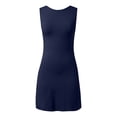 thumbnail image 5 of Women's Casual Dress Women’s Open Back Tunic Dress Crew Neck Sleeveless Stretchy Slim Fit Party Club Tank Dresses Blue M, 5 of 5