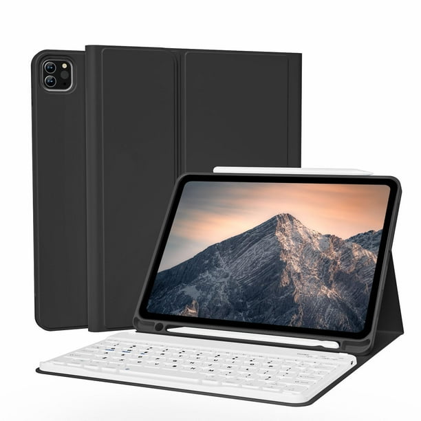 Funda con teclado KVTVOU para iPad Pro de 11 pulgadas de 4.ª, 3.ª y 2.ª generación, color negro