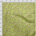thumbnail image 3 of oneOone Cotton Poplin Twill Lime Fabric Flower & Leaves Watercolor Diy Clothing Quilting Fabric Print Fabric By Yard 56 Inche Wide, 3 of 4