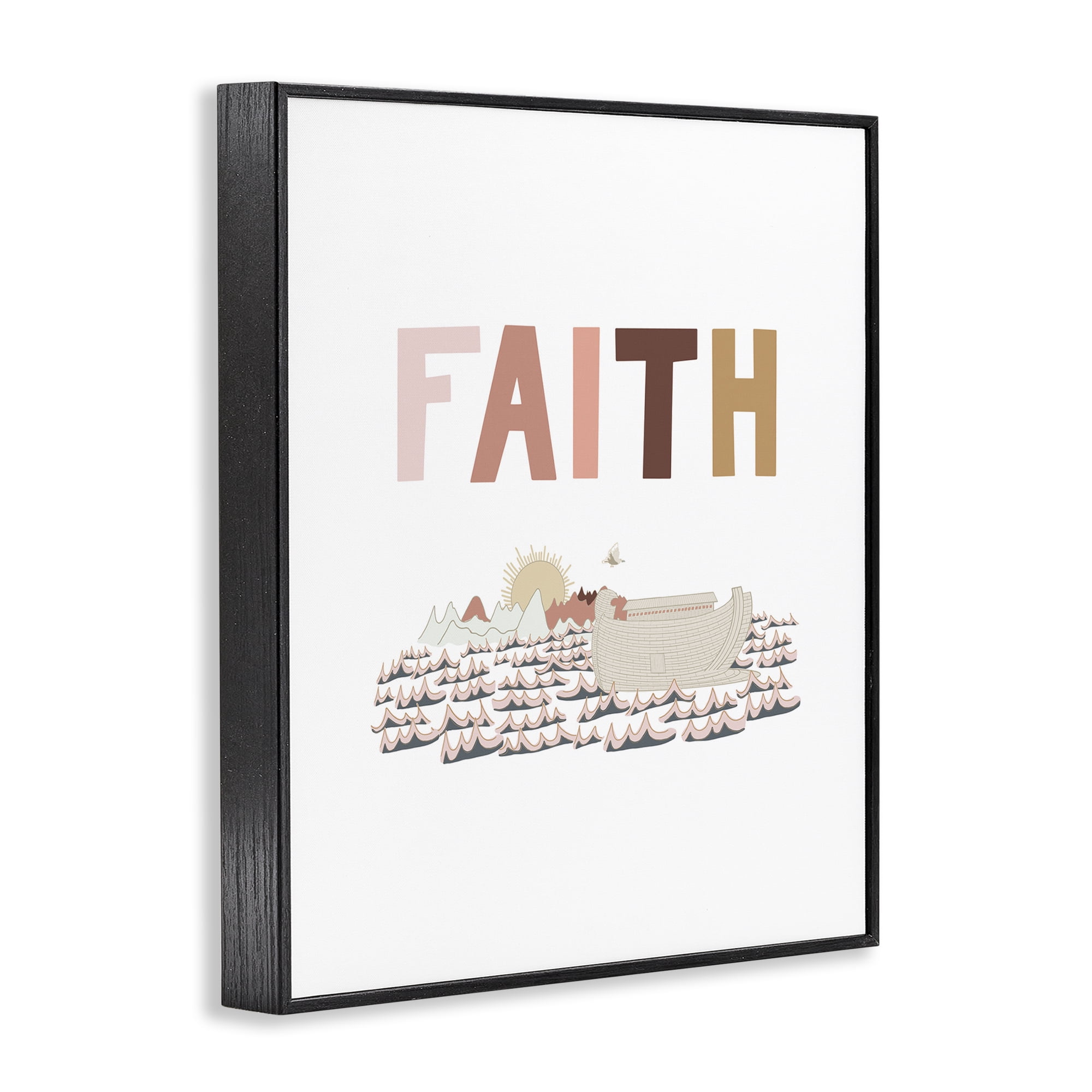 Stupell Industries Noah's Ark Faith Religious Painting Black Framed Art Print Wall Art, 24 x 30
