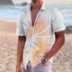 thumbnail image 2 of Men'S Casual Loose Fitting Short Sleeved Shirt Fashionable Lapel Shirt Top L, 2 of 5