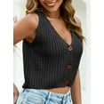 thumbnail image 4 of YATELLE Womens Cropped Sweater Vest V Neck Button Down Y2k Crop Knit Summer Trendy Sleeveless Chunky Tank Tops, 4 of 5