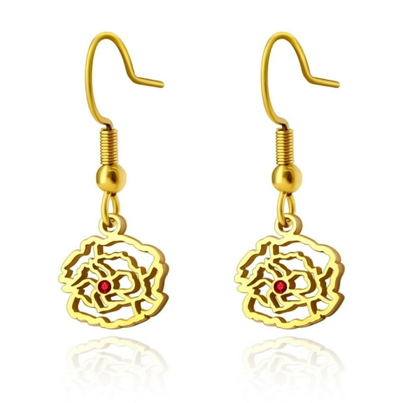 Anavia Personalized Birth Month Flower Dangling Earrings, Floral Earring Jewelry Birthday/Christmas Gifts