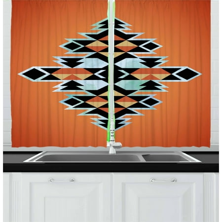 Tribal Curtains 2 Panels Set Tribal Aztec Pattern Ethnic Abstract