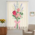 thumbnail image 2 of Pastoral Flowers Sheer Curtains 63 Inches Long, Spring Red Pink Floral Leaves Botanical Light Filering Curtains, Breathable Simi Curtain Privacy Drapes for Living Room Bedroom Window Treatment, 2 of 9