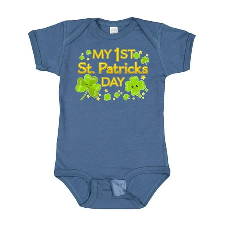 

Inktastic My First St. Patricks Day-cute Smiling Clovers Gift Baby Boy or Baby Girl Bodysuit