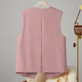thumbnail image 6 of Rohuuque Sleeveless Blazer Vest for Women Solid Color Buttons V Neck Jacket Sleeveless Waistcoat Top Blazer Suit Jacket Pink, 6 of 6