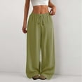 thumbnail image 2 of purcolt Womens Palazzo Pants Elastic Waist Drawstring Casual Wide Leg Baggy Lounge Pants Summer Beach Boho Trousers with Pockets, 2 of 8