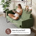 thumbnail image 6 of LAZZO 51" Loveseat Sofa, 2 Seater Small Space Couch with USB Charging Port & Side Pocket for Bedroom Office, Green, 6 of 8