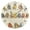 Gold, variant on Rows Of Birds Cartoon Round Wall Clock Silent Analog Battery Operated Black Pointer Home Decor 9.84" Diameter