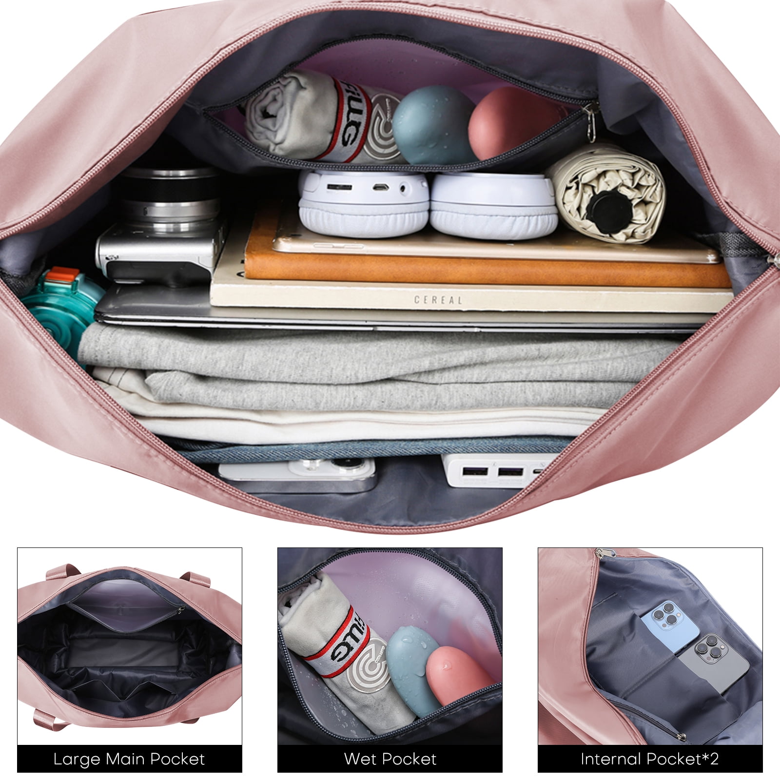 Expandable Rolling Travel Bag With 360° Detachable Wheels Foldable Luggage Bag Waterproof Carry On Overnight Tote For Home Storage Gym Moving Camping
