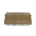 thumbnail image 4 of Recliner Sofa with LED Lights, Living Room Furniture Breathing Power Leather Sofas with Storage Console/Cup Holders, 4 of 13
