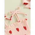 thumbnail image 6 of Suealasg Toddler Baby Girl Valentine's Day Clothes Heart Print Sleeveless Romper Dress and Headband 3M 6M 9M 12M 18M Infant Girls 2pcs Spring Outfits, 6 of 8