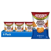 (6 pack) Jackson's Sweet Potato Kettle Wavy Chips with Sea Salt, Avocado Oil, Free of Top 9 Allergens, 5 oz