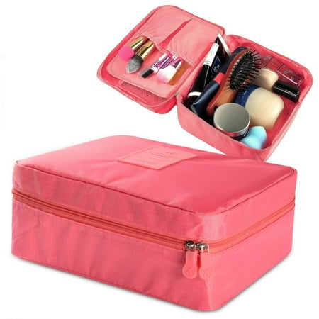 Little Black Travel Case - Cosmetic Bag Cosmetic Case Makeup Bag by Zodaca Large Cosmetic Bag Case Organizer for Travel Makeup Storage Pouch