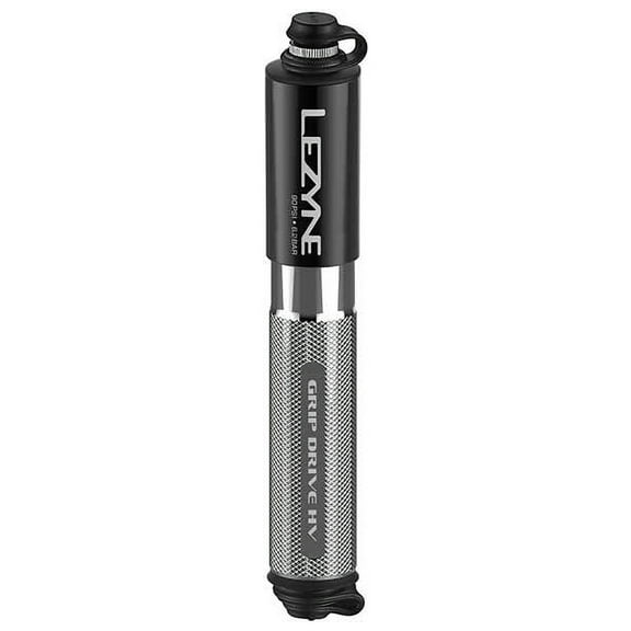 Lezyne Grip Drive HV Pump ABS Flip Chuck, 90PSI, Silver, S, 186 mm