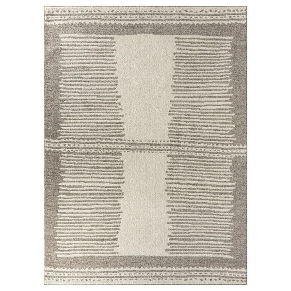 Luxe Weavers Moroccan Geometric Brown 8x10 Area Rug, Abstract Stripe Carpet