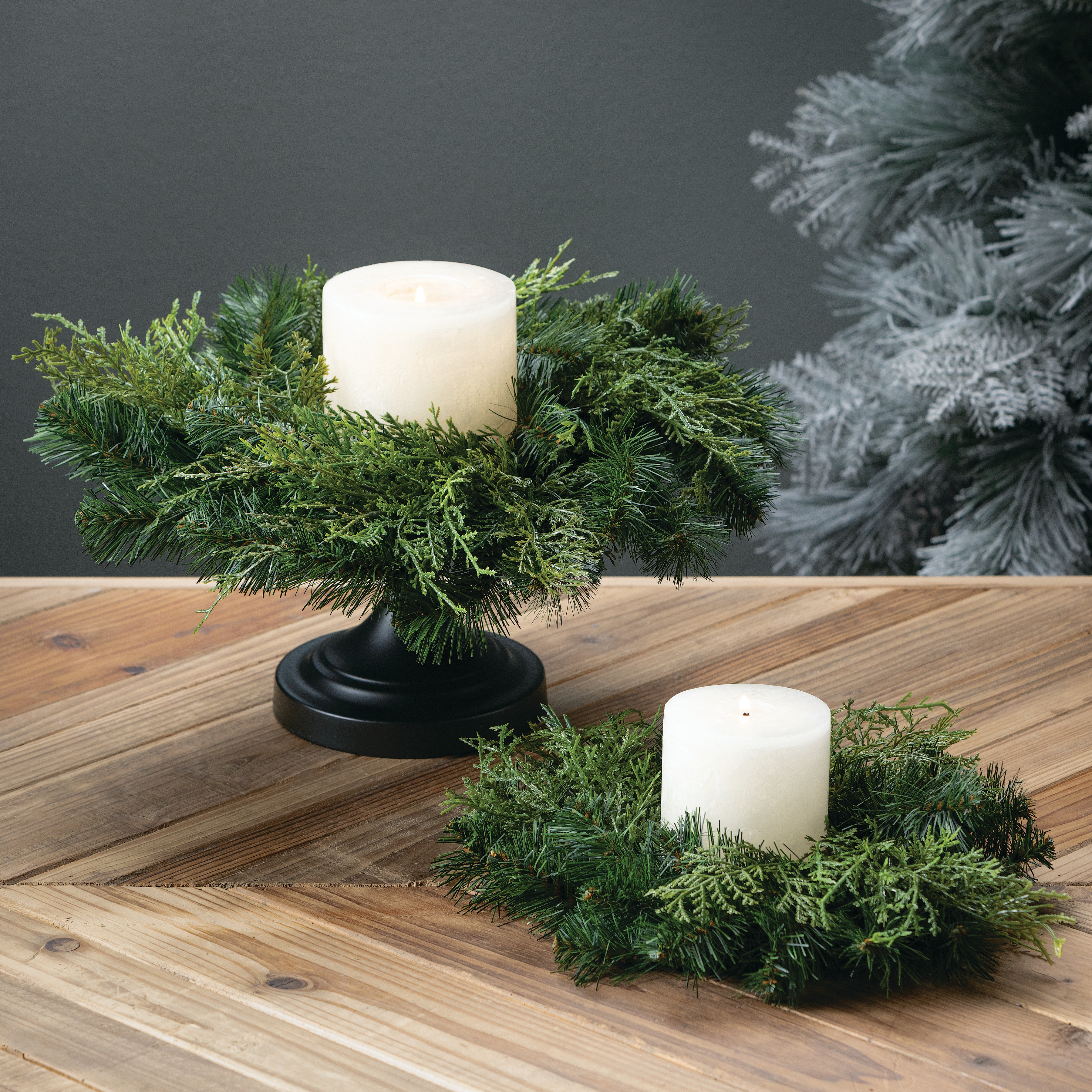 12"H Sullivans Lush Douglas Fir Christmas Mini Wreath, Green