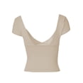 thumbnail image 5 of Womens Deep V Neck Tops, Casual Short Sleeve Low Cut Solid Color Slim Fit T-Shirts, 5 of 6