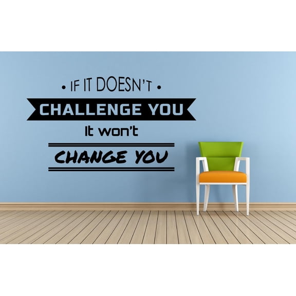 It Won't Change You Fitness Workout Success Motivation Quotes Wall Decal Fitness Healthy Lifestyle for Girls / Boys Gym Home Sports Room Decor Vinyl Wall Art Sticker Decoration Size (8x10 inch)