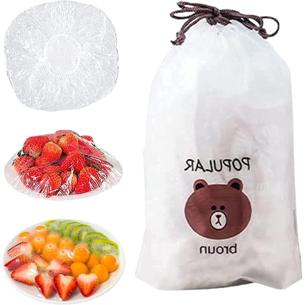 Bolsas para mantenimiento fresco, cubiertas elásticas reutilizables para almacenamiento de alimentos, cubiertas de plástico para cuencos con borde elástico, envoltura de plástico elástica (1
