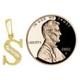 thumbnail image 3 of 14k Yellow Gold, Small Initial Capital Letter S Pendant Charm Created CZ 8mm Wide NO Necklace, 3 of 8