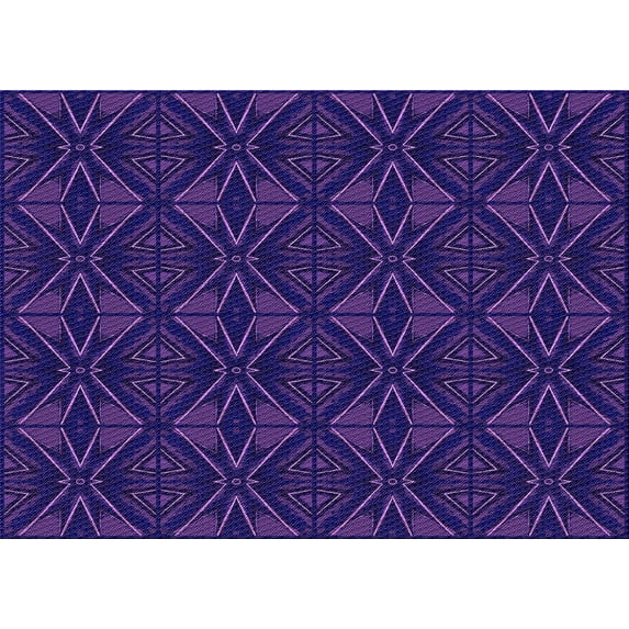Ahgly Company Indoor Rectangle Patterned Denim Dark Blue Area Rugs, 2' x 5'