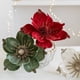 thumbnail image 2 of Glitter Artificial Christmas Flower 24cm Red Green Gold Xmas Tree Decors High Quality Velvet Cloth Fake Large Flower Head 1PCs, 2 of 5