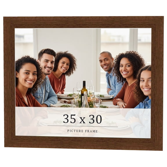 35x30 Brown Real Wood Picture Frame Width 1.25 inches | Interior Frame Depth 0.5 inches | Galvin