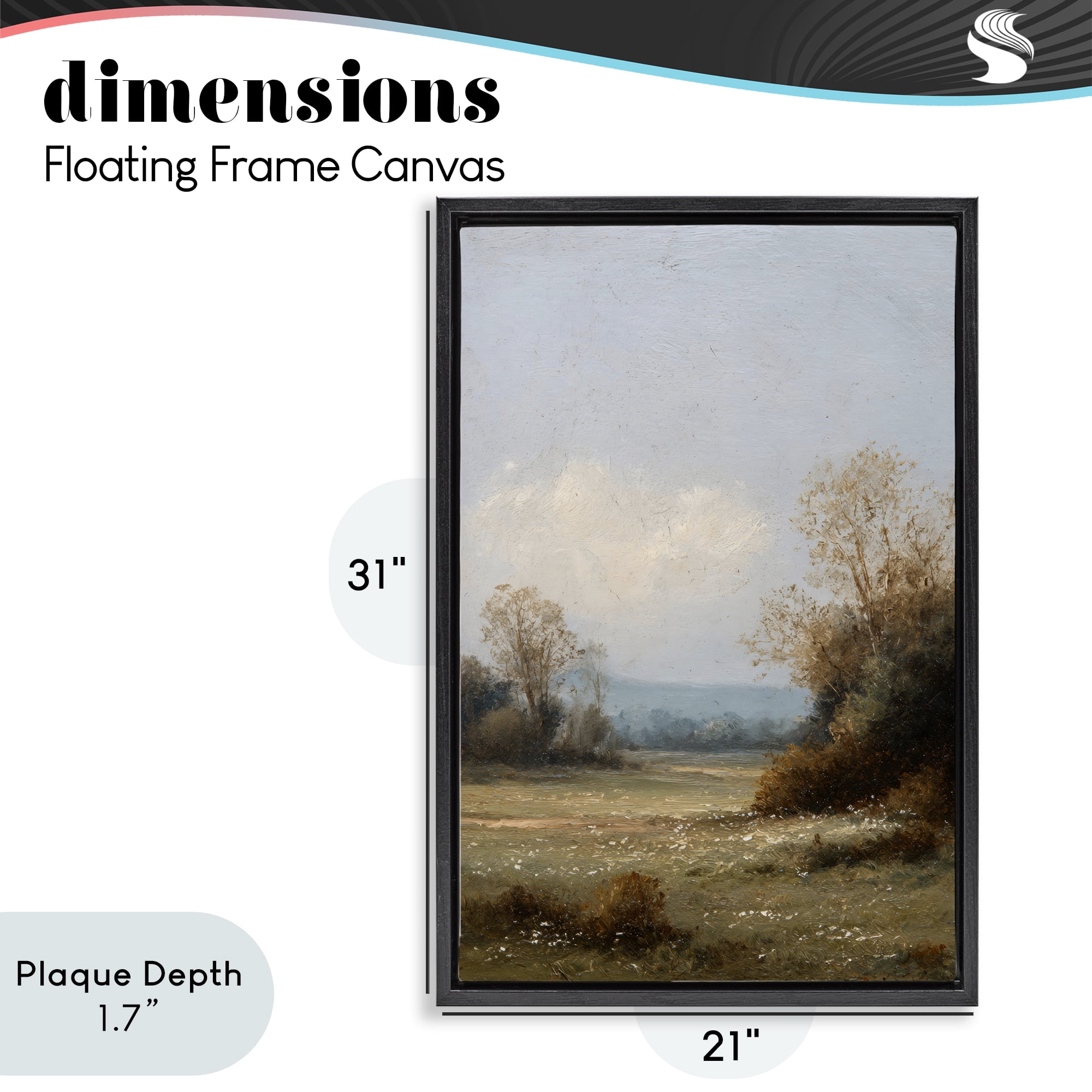 Stupell Industries Silent Little Meadow Black Framed Floater Canvas Wall Art, design by Petal Prints Design