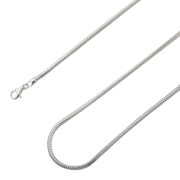 925 Sterling Silver, Snake Chain Chain 0.8mm 1mm 1.2mm 1.4mm 1.6mm 2mm Necklace - Hypoallergenic and Tarnish Resistant - By Oliver & Navy