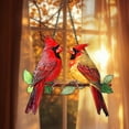 thumbnail image 2 of Acrylic Suncatcher Cardinal Pair Window Hanging Decoration Red Bird Stained Glass Style Ornament, 2 of 4