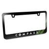 Jeep Compass Green Stripe Black Metal License Plate Frame