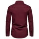 thumbnail image 2 of Camisas Para Hombre Slim Fit Camisa de manga larga de color de flor de anacardo con cuello triangular de primavera y otoño para hombre (Red, XL), 2 of 4