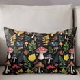 thumbnail image 3 of Red Mushroom Throw Pillow Cover 20 x 36 Inch Decorative Pillow Cover Retro Summer Botanical Leaves Black Lumbar Pillowcase Seasonal Rectangle Cushion Case for Couch Sofa Bed Living Room, 3 of 7