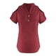 thumbnail image 4 of Loose Off The Shoulder Tops For Women Color Sólido Cuello en V Linen Feel Camiseta de Manga Corta, Tops de Lino para Mujeres Loose Fit Verano, 4 of 9