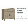 thumbnail image 6 of Mid-Century Morden Style TV Stand for 100 inch TV, Wooden Universal Entertainment Center with Storage Cabinets for Living Room or Bedroom, Wash Gray, 6 of 7