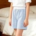 thumbnail image 4 of Amidoa Girls Shorts Elastic Waist Casual Summer Soft Shorts for Kids Blue Size 8, 4 of 8