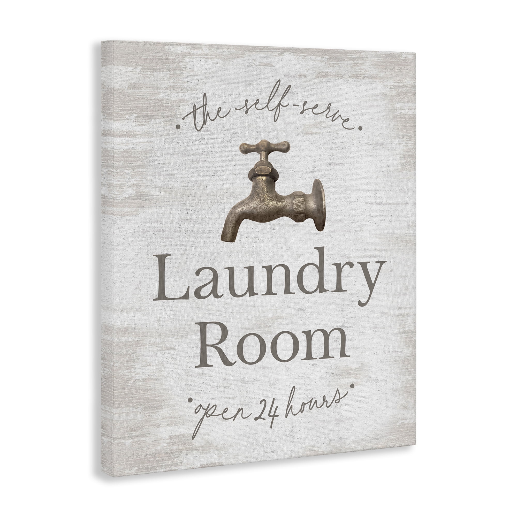 Stupell Industries Distressed Laundry Room Typography Painting Gallery Wrapped Canvas Art Print Wall Art, 30 x 40