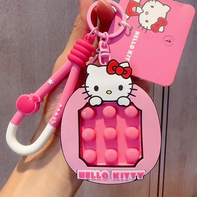 Cartoon Genuine Sanrio HelloKitty Kulomi Projection Camera Pendant Plush Big Ear Dog Keychain Female