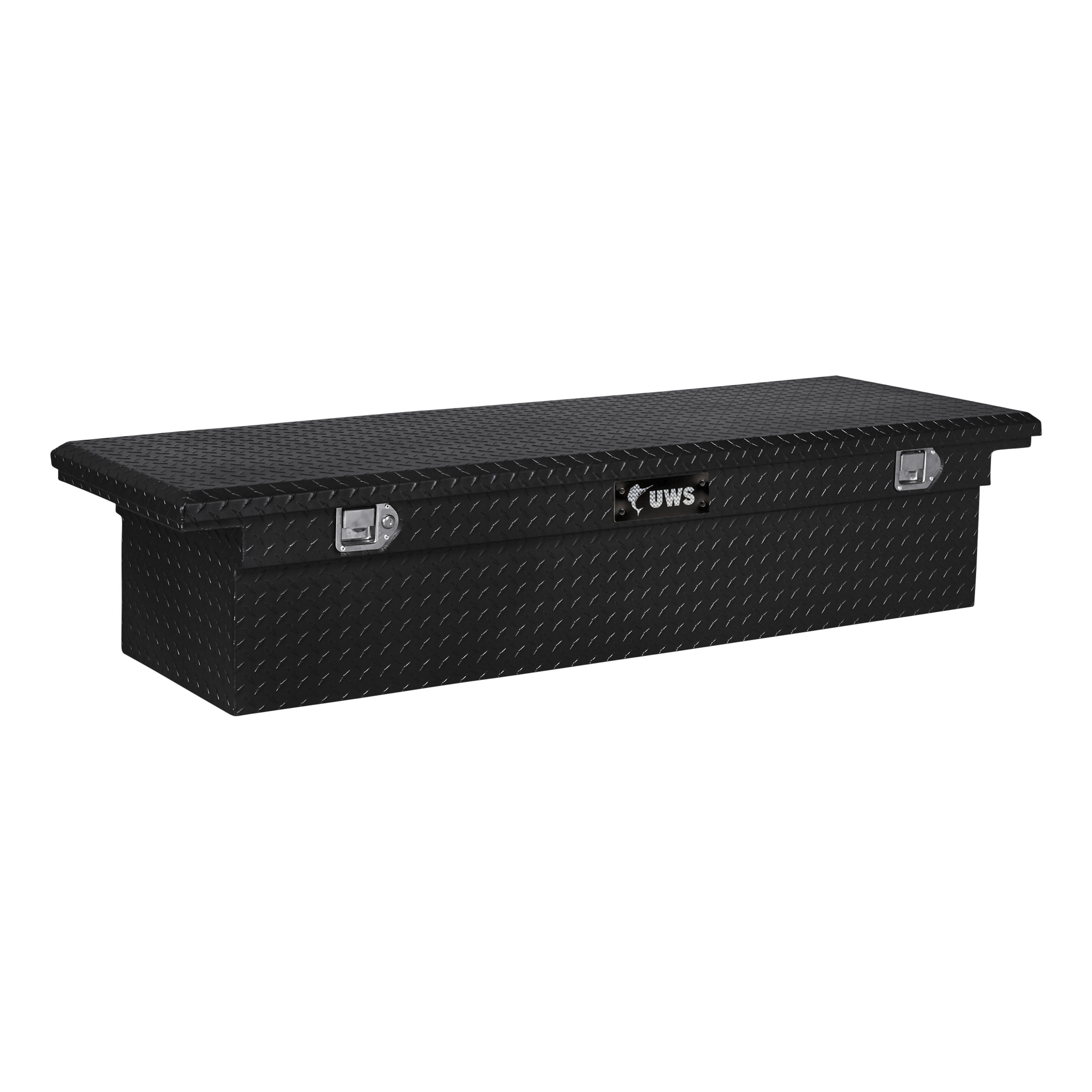 UWS TBS-63-A-LP-MB 63-Inch Matte Black Aluminum Angled Truck Tool Box with Low Profile 
