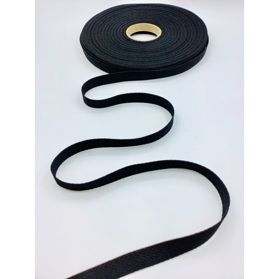 Black 3/8" 100% Polyester Twill Tape