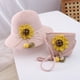 thumbnail image 2 of Sombrero de sol de verano para niños, sombrero de paja con girasol para niñas, sombrero de playa para padres e hijos, bolso y traje, 2 of 6